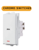 HI FI 20A 1WAY CHROMO SWITCH WITH INDICATOR