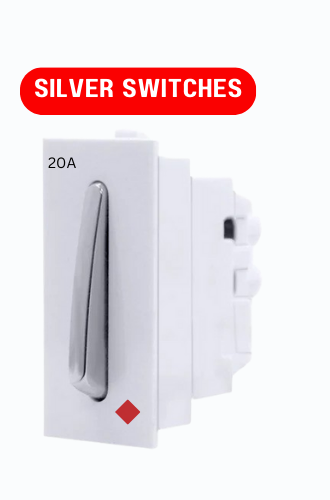 HI FI 20A 1WAY SILVER SWITCH WITH INDICATOR