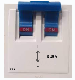 HI FI 25A DOUBLE POLE MODULAR MCB