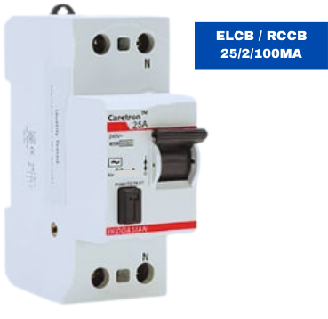 INDOASIAN ELCB / RCCB 25A/2/100MA CARETRON