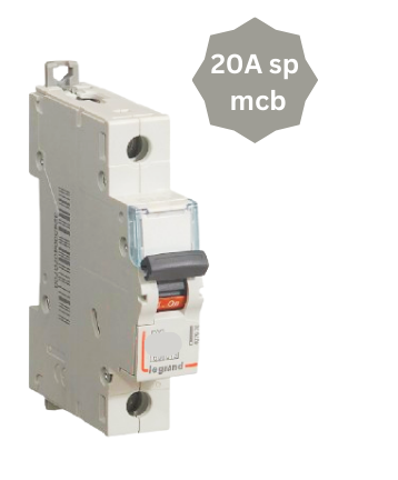 LEGRAND 20A SINGLE POLE (SP) MCB DX3