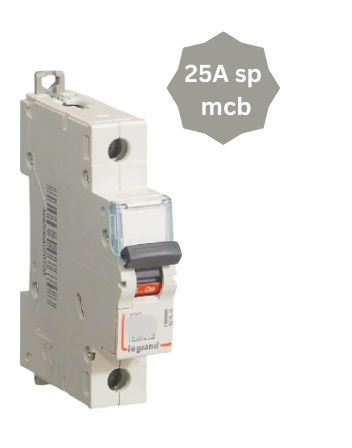 LEGRAND 25A SINGLE POLE (SP) MCB DX3