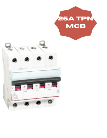 LEGRAND 25A FOUR POLE (FP) MCB DX3