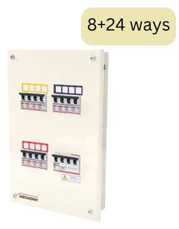 INDOASIAN 8WAY V TPN MCB SINGLE DOOR DB (8+24)