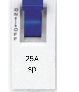 GM CUBA 25A SINGLE POLE MODULAR MCB